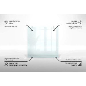 Tulup Küchenrückwand Glas Transparent Küchenrückwand Glas Klar 60x60 cm Küchen Spritzschutz aus Glas Klar