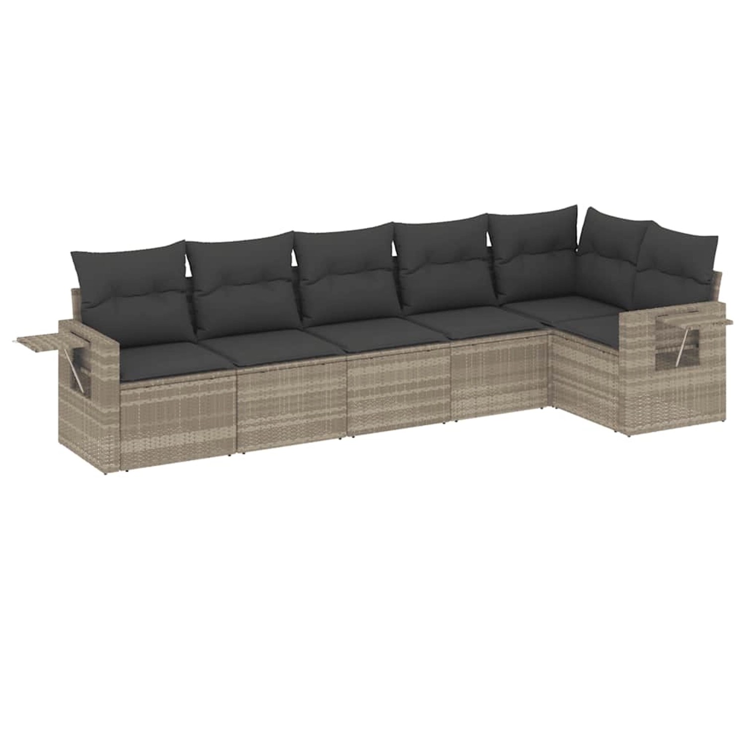vidaXL 6-Tlg Garten-Sofagarnitur mit Kissen Hellgrau Poly Rattan 3220191 günstig online kaufen