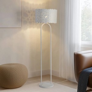 Lindby Stehlampe Aralena 10025865 Modern in Weiß aus Metall 1-flammig E27 Wohnzimmerleuchte
