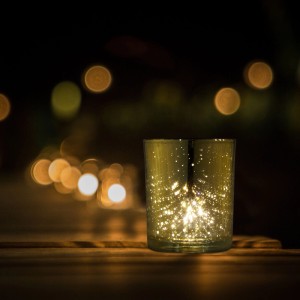 Relaxdays Teelichtgläser Glas Gold 12er Set 8,5 cm x 7 cm 0,2 kg