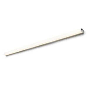 Lange, schmale Rendl LED-Wandleuchte Levia aus Chrom, 120 cm, warmweißes Licht, IP44 für Bad.