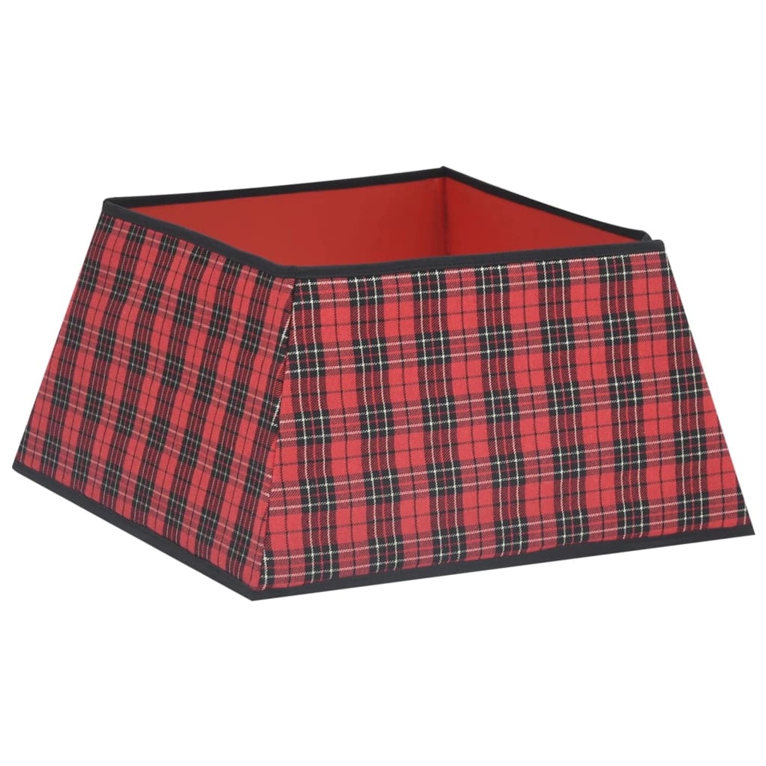 vidaXL Weihnachtsbaumrock Rot und Schwarz 48x48x25 cm