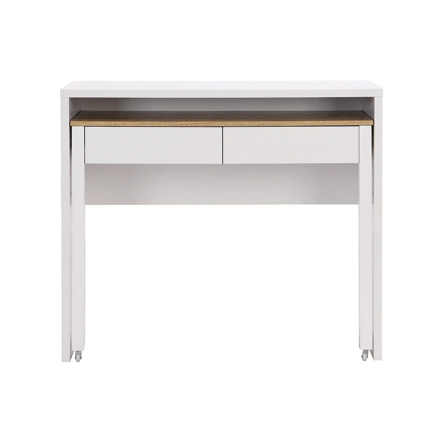 Vente-unique Konsolenschreibtisch Loavia Naturfarben Hell  Weiß 100 cm