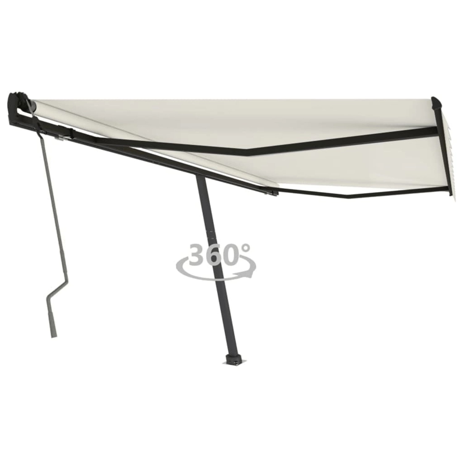 furnicato Standmarkise Manuell Einziehbar 450x350 cm Creme