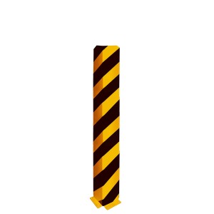 Gelb-schwarzer Anfahrschutzwinkel zum Aufdübeln, 1200 mm hoch, für Lager und Werkstatt.