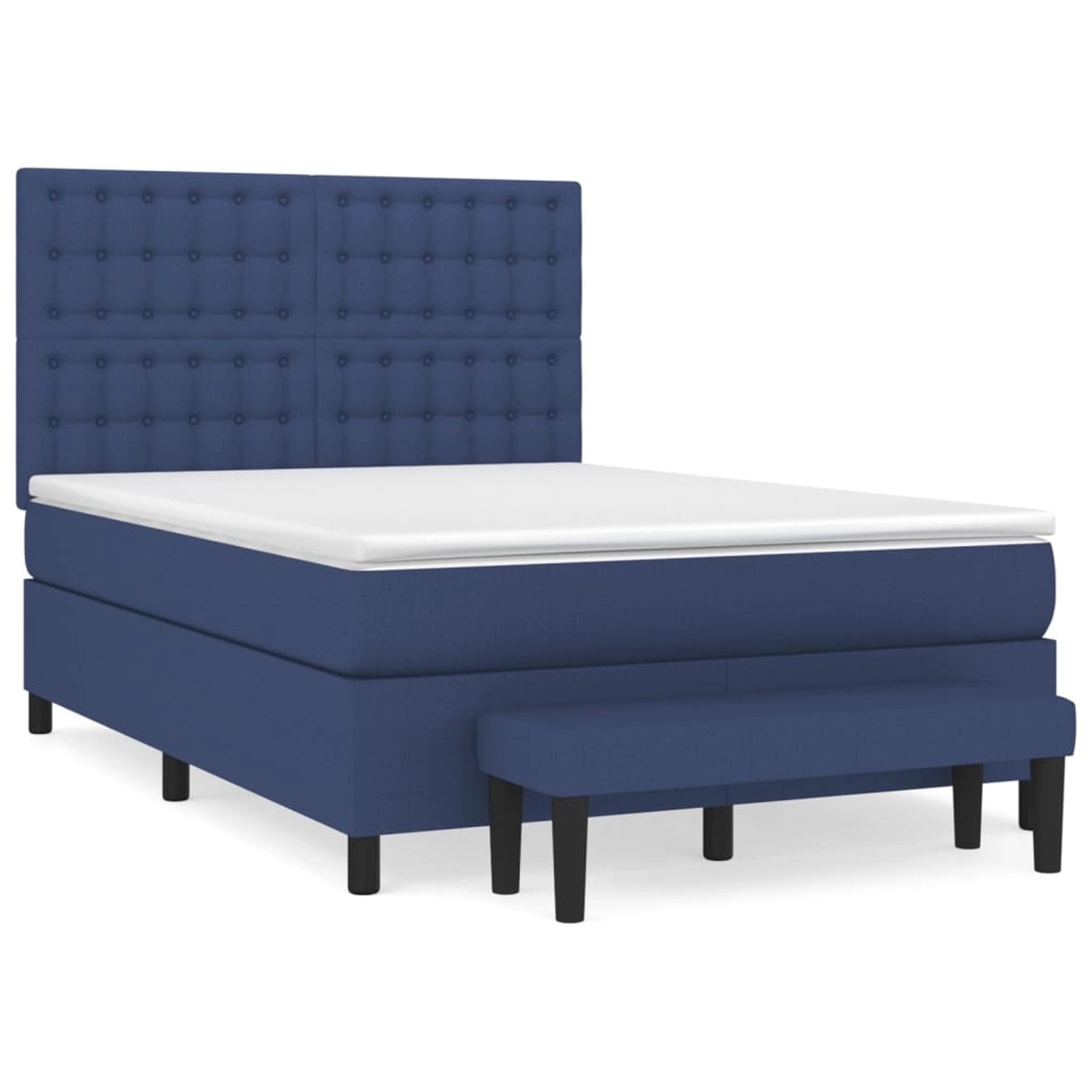 vidaXL Boxspringbett mit Matratze Blau 140x200 cm Stoff1359200 günstig online kaufen