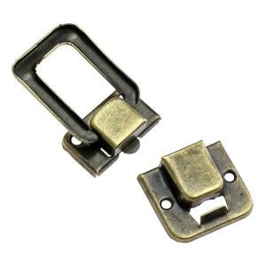 HMF 6492-VS1-S2 Spannverschluss aus Metall für Vintage Koffer 2 Stück 25 x 38 mm Bronze