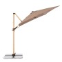 Doppler Ampelschirm Alu Wood, 300x220 cm, Greige, mit Dreh- und Neigungsfunktion.