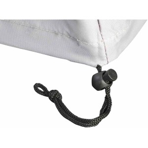 Detailaufnahme: Siena Garden Schutzhülle mit Zugband und Stopper zur Befestigung.