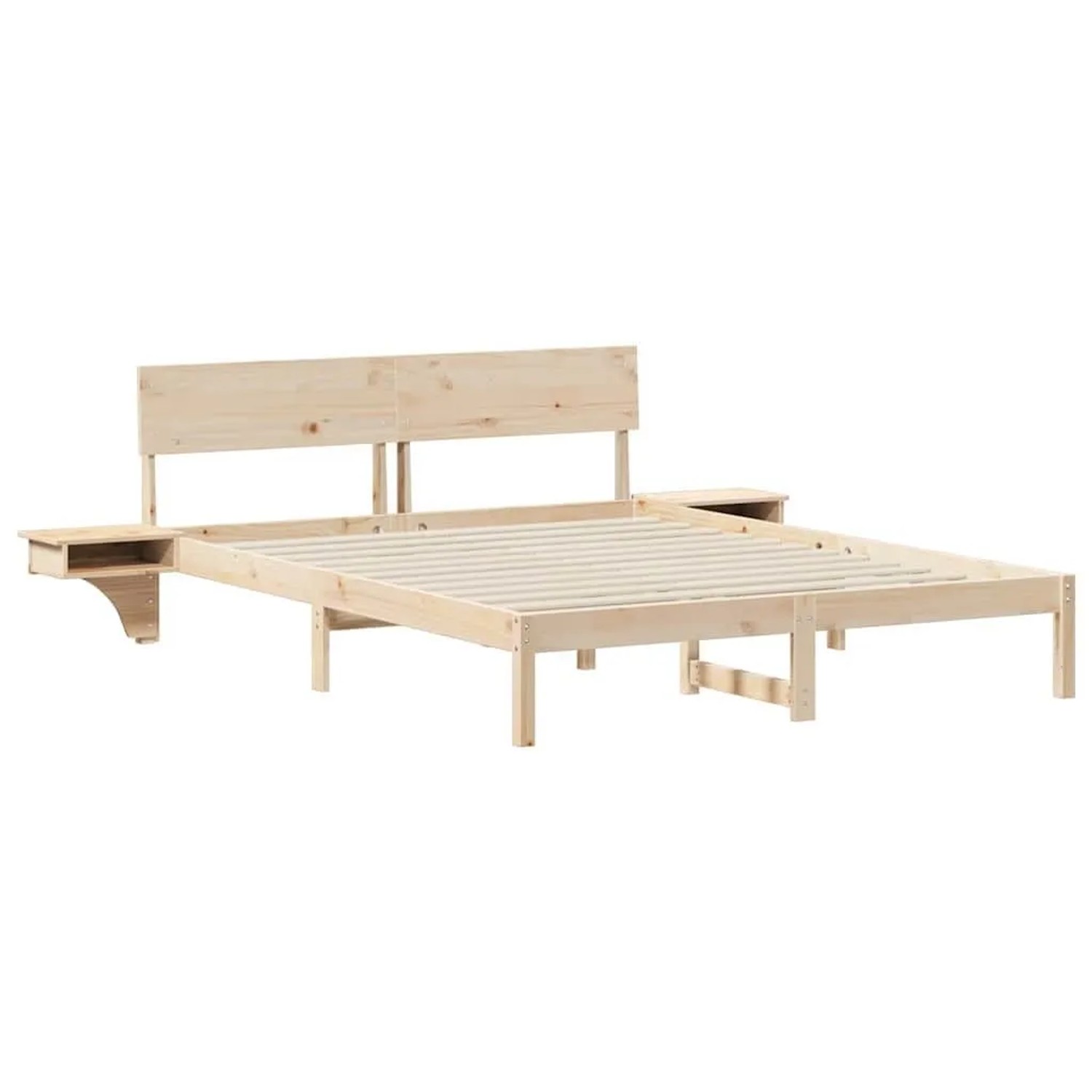 vidaXL Bettrahmen mit Kopfteil Braun 160 x 200 cm Massives Kiefernholz 873439