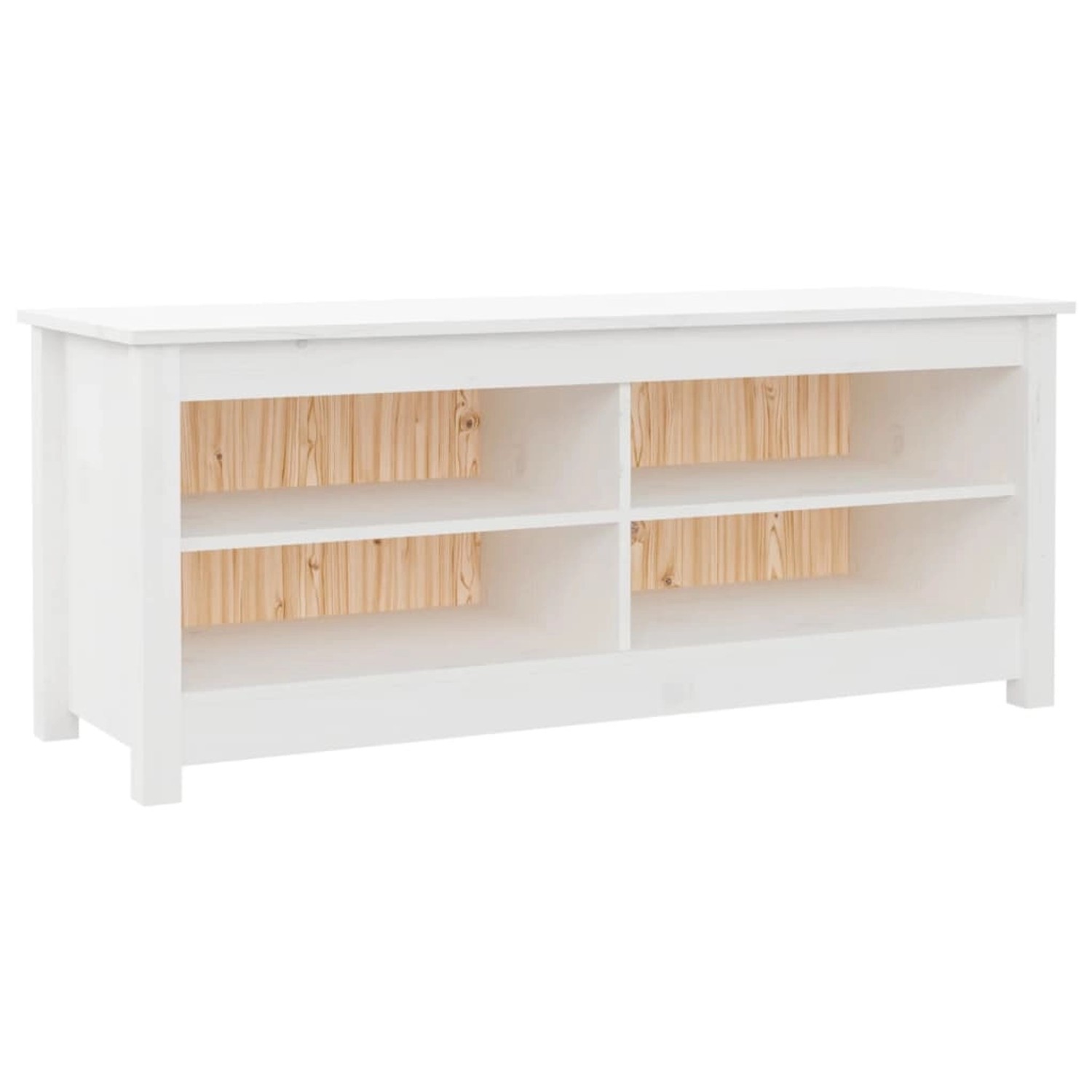 vidaXL Schuhbank Weiß 110x38x45,5 cm Massivholz Kiefer 813775 günstig online kaufen
