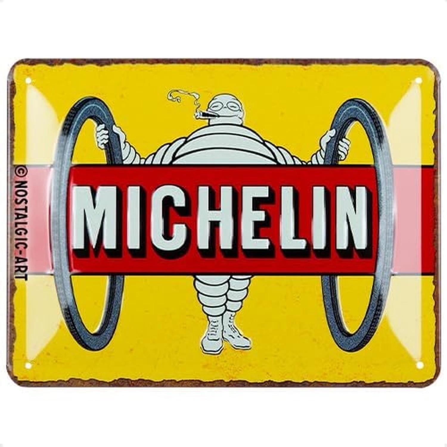 Nostalgic-Art Blechschild 15x20 cm - Michelin - Tyres Bibendum Yellow günstig online kaufen