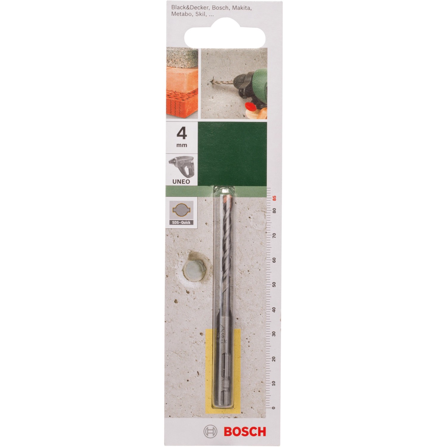 Bosch Betonbohrer SDS-Quick 4x40 mm für Bohrhammer Uneo und Bohrmaschinen.