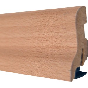 System 8 Sockelleiste, Buche gedämpft, 40x22 mm, 2500 mm Länge.