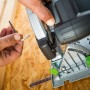 LUX-TOOLS Akku-Handkreissäge A-HKS-20/150 mit Inbusschlüssel und Winkeleinstellung.