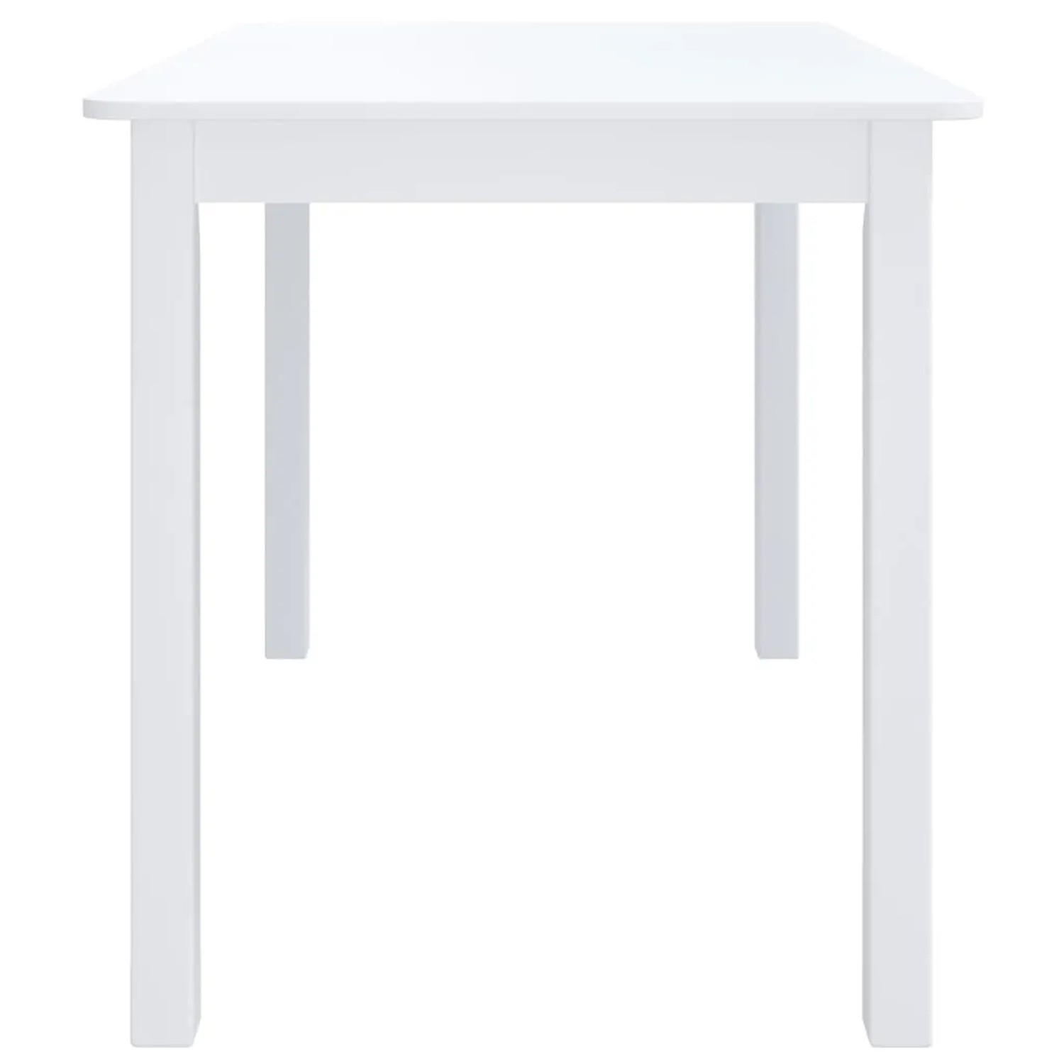 Weißer vidaXL Esstisch aus Gummiholz, 114x71x75 cm, für Esszimmer und Küche.