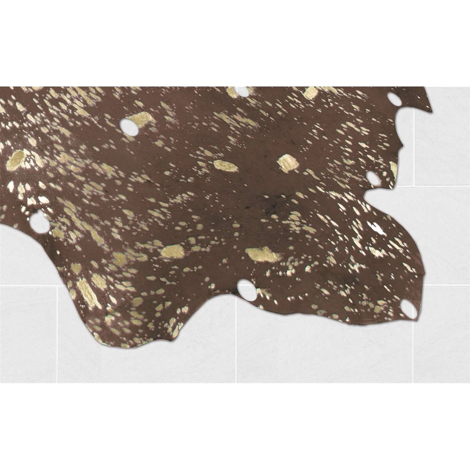 MeGusta Flachflor Teppich Animal Braun-Gold, Lederfell-Optik, ca. 200x260cm