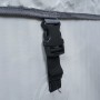 Detailaufnahme: Schwarzer Verschlussriemen am graublauen MCW Whirlpool N97, Eckig.