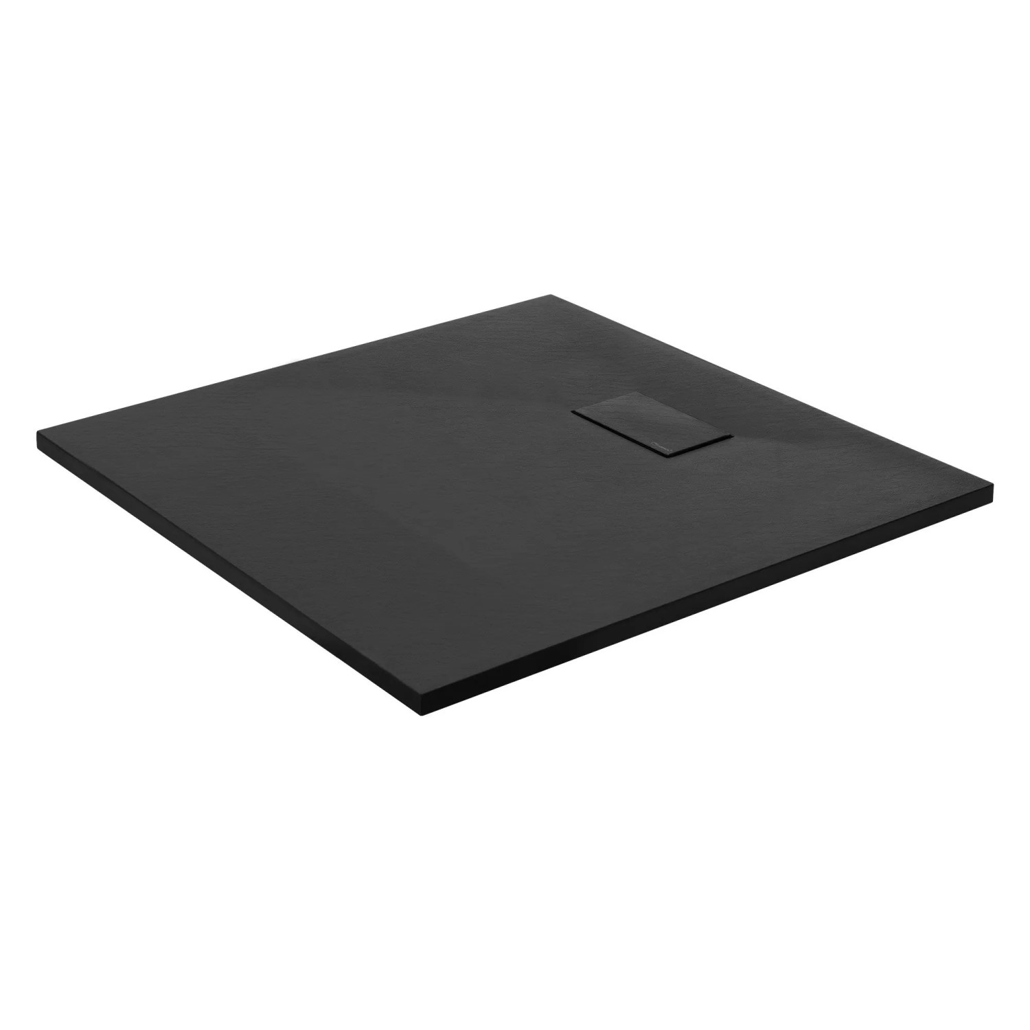 LuxeBath Duschwanne 90x90 cm Schwarz aus SMC Höhe 30mm Schiefer-Optik günstig online kaufen