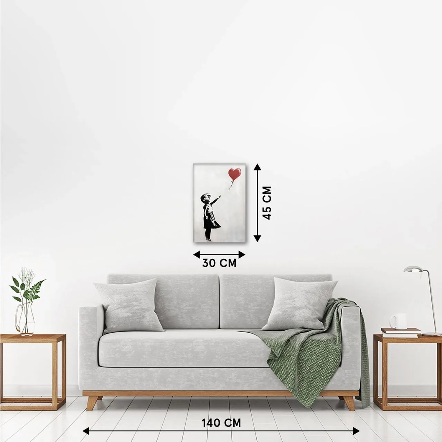 Art Universe Leinwandbild Love Balloon Girl 30 x 45 cm