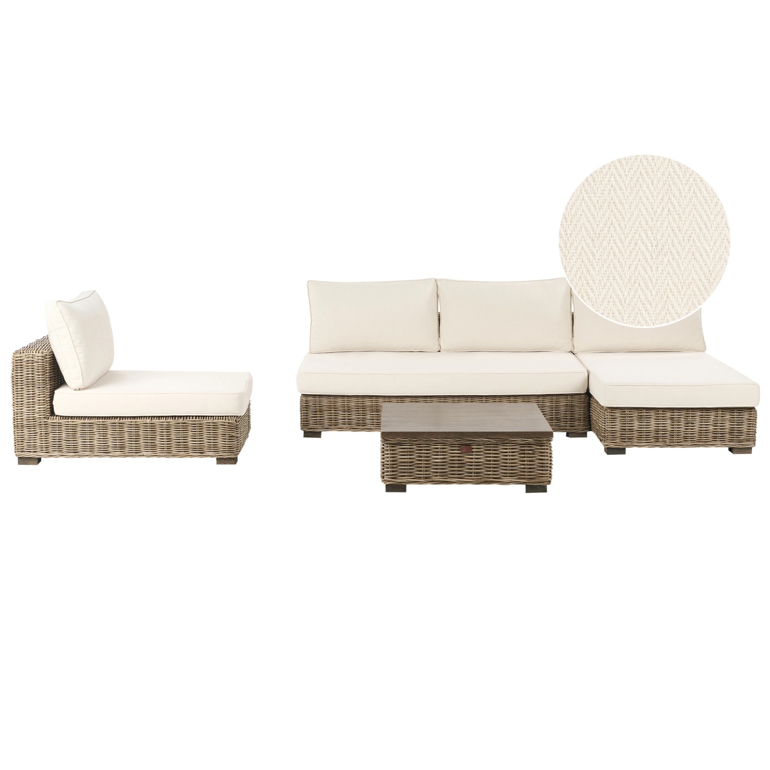 Beliani Lounge Set VARALLO Cremeweiß