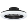 Schwarze LED-Deckenleuchte Montero mit Ventilator, Ø 42 cm. Moderne Deckenlampe mit einstellbarer Lichtfarbe.