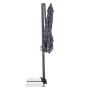 Doppler Pendelschirm myZone AX, 210x210 cm, Blockstreifen blau-grau, mit Standkreuz.