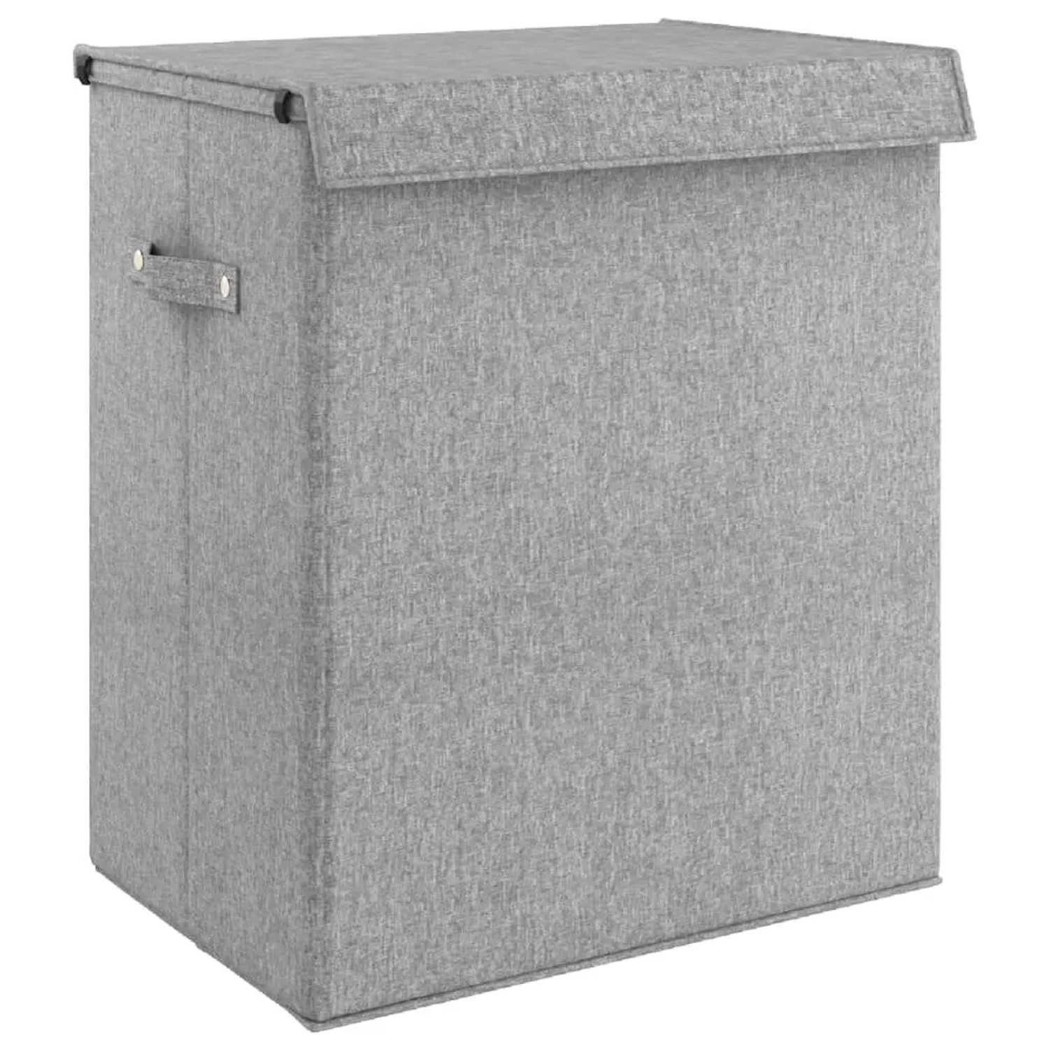 vidaXL Faltbarer Wäschekorb Grau 51x34,5x59 cm Leinenimitat Stoff 351040