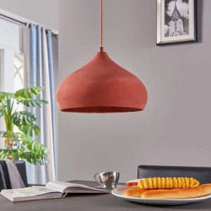 Lindby Beton Pendelleuchte Fiona 9620739 Mediterran Orientalisch in Terracotta aus Beton 1-flammig E27 Wohnzimmerleuchte