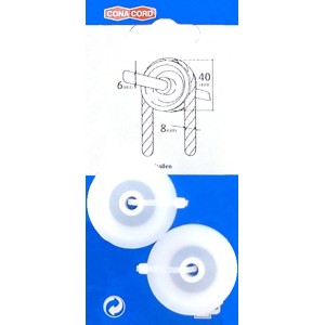 Conacord Seilrolle, Polyamid, Ø 40 mm, weiße Rolle für Edelstahl-Beschläge.