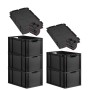 PROREGAL SuperSparSet: 5 schwarze Euroboxen mit Deckel, 65 Liter, stapelbar.