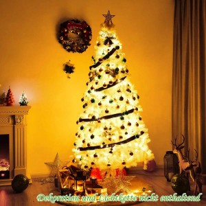 Weißer, künstlicher Costway Weihnachtsbaum, 210 cm hoch, mit 950 PVC Nadeln und Ständer.