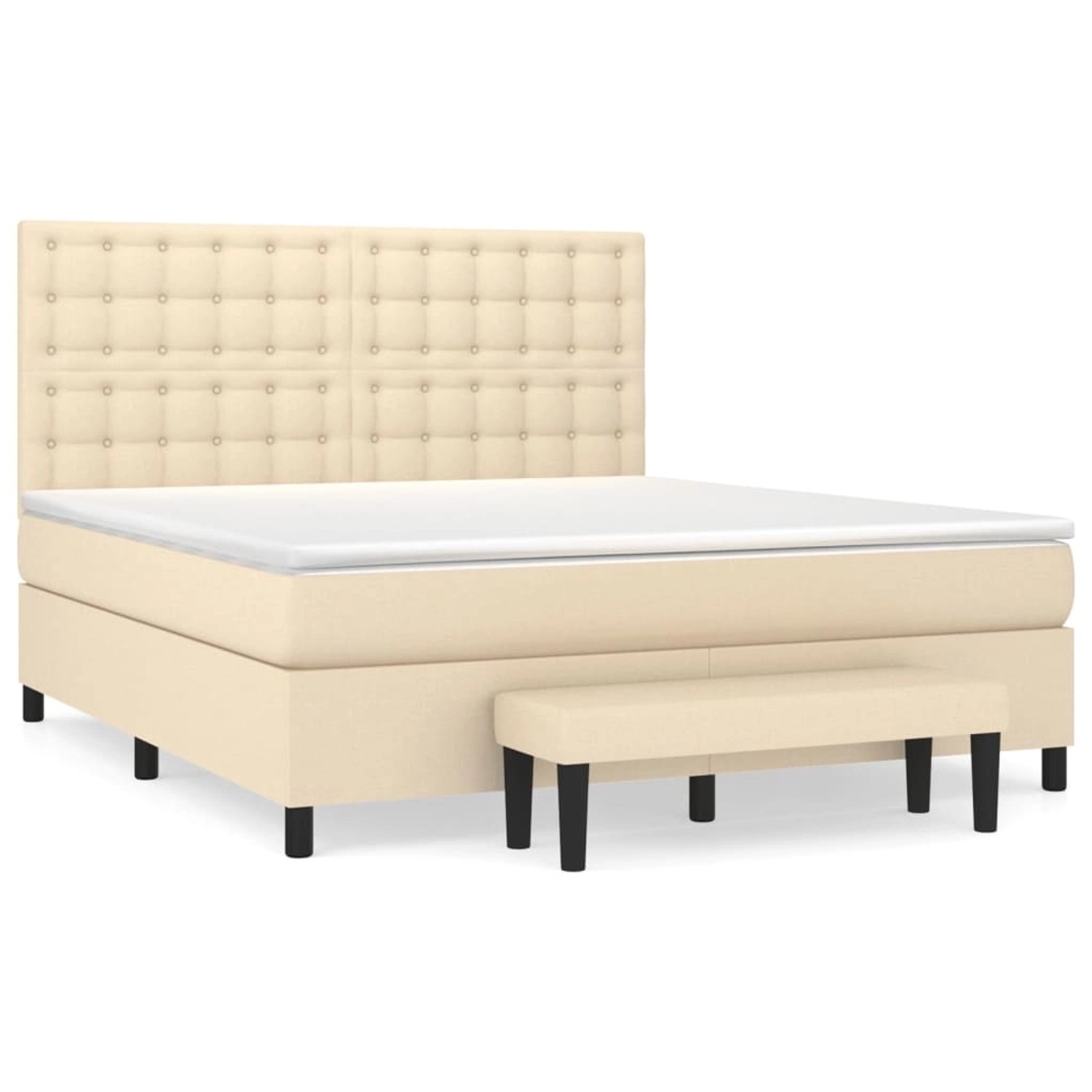 vidaXL Boxspringbett mit Matratze Creme 180x200 cm Stoff1367980 günstig online kaufen