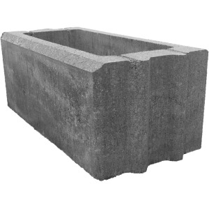 Diephaus Gartenmauerstein Fein, weiß-schwarz, 50x25x20 cm. Mauerstein mit Nut-Feder-System für Mauersysteme.