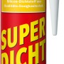 Kartusche Bau-Silikon Super Dicht silbergrau, Essigkautschuk, für Bad, Dusche und Fenster.