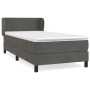 Dunkelgraues vidaXL Boxspringbett 90x200 cm mit Samtbezug und Matratze.