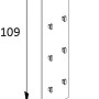 Schildmeyer Hakenpaneel Emmik Eiche, 109 cm hoch, mit 8 schwarzen Haken.