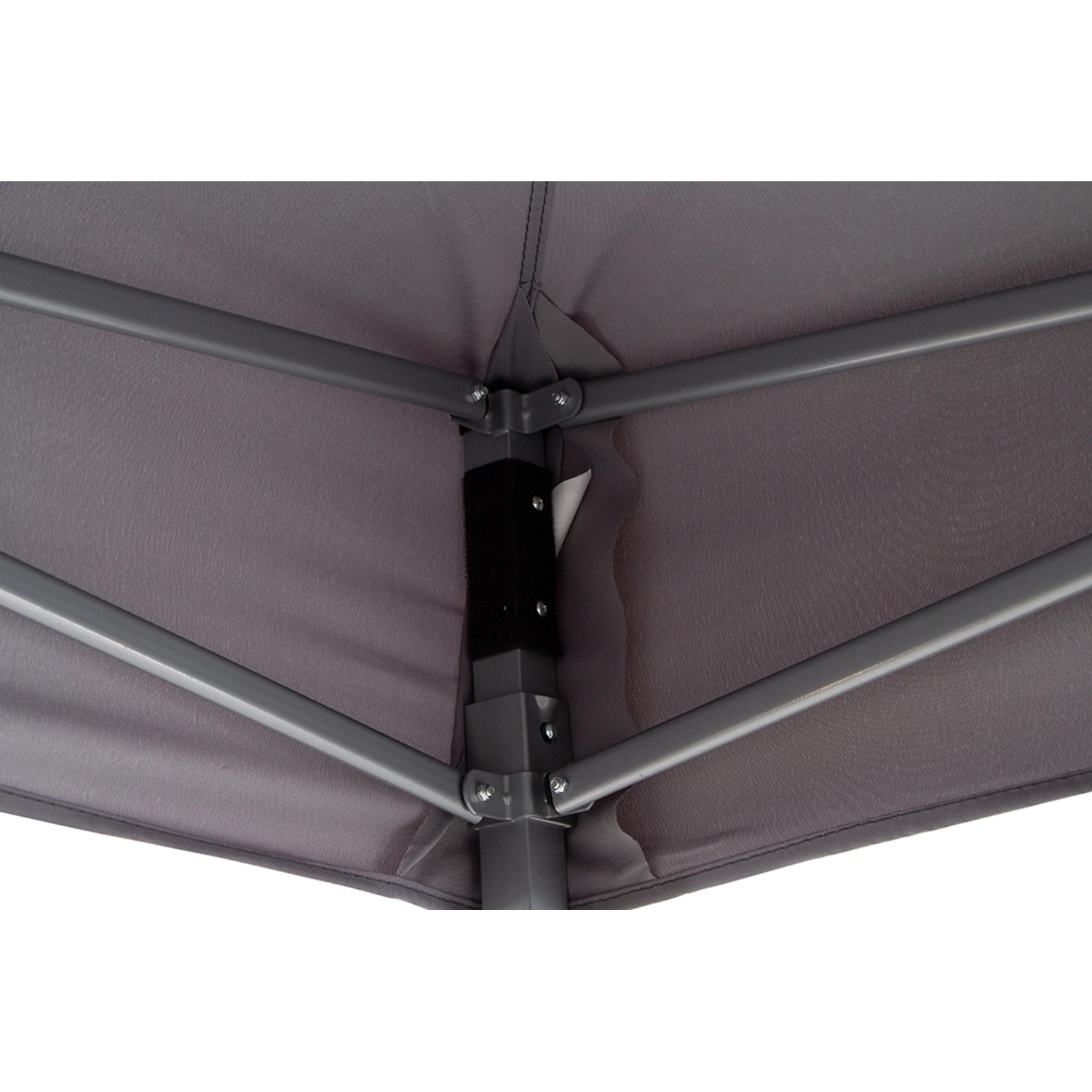 Detailaufnahme des grauen Siena Garden Pavillons (300x450 cm) mit Stahlgestell.