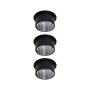 LED Einbaustrahler Set Gil Coin, 3er, schwarz matt/Eisen, dimmbar.