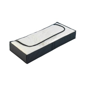 Wenko Unterbettkommode Deep Black (107x16x46cm) zur Textilaufbewahrung unter dem Bett.