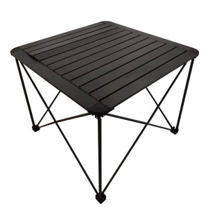 Schwarzer Mojawo Campingtisch, Klapptisch mit Tragetasche, 70x70x56cm, ideal für Camping und Garten.