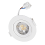Weißer, dimmbarer LUXULA LED Einbauspot, 5W, mit Farbwahl und Netzteil.