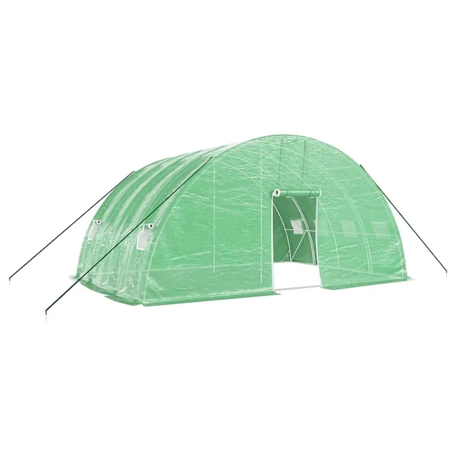 vidaXL Gewächshaus mit Stahlrahmen Grün 24 m² 6x4x2,85 m 3188105