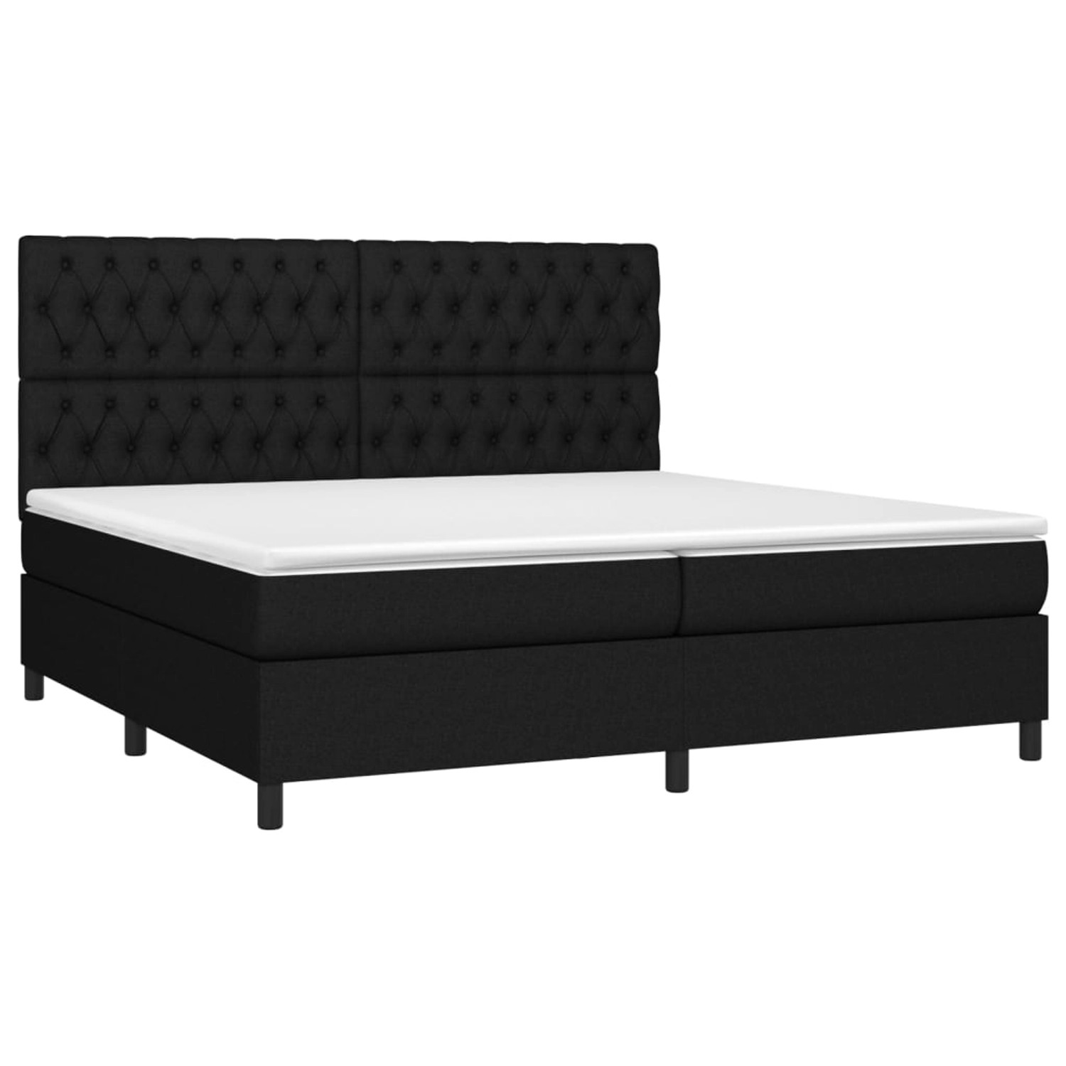 vidaXL Boxspringbett mit Matratze & LED Schwarz 200x200 cm Stoff 3135143 günstig online kaufen