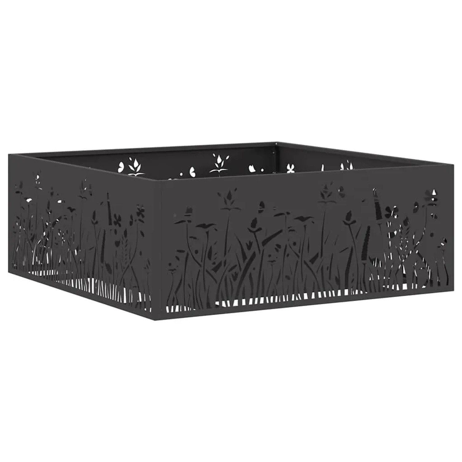 vidaXL Feuerstelle Schwarz 80 x 80 x 30 cm Stahl 858928