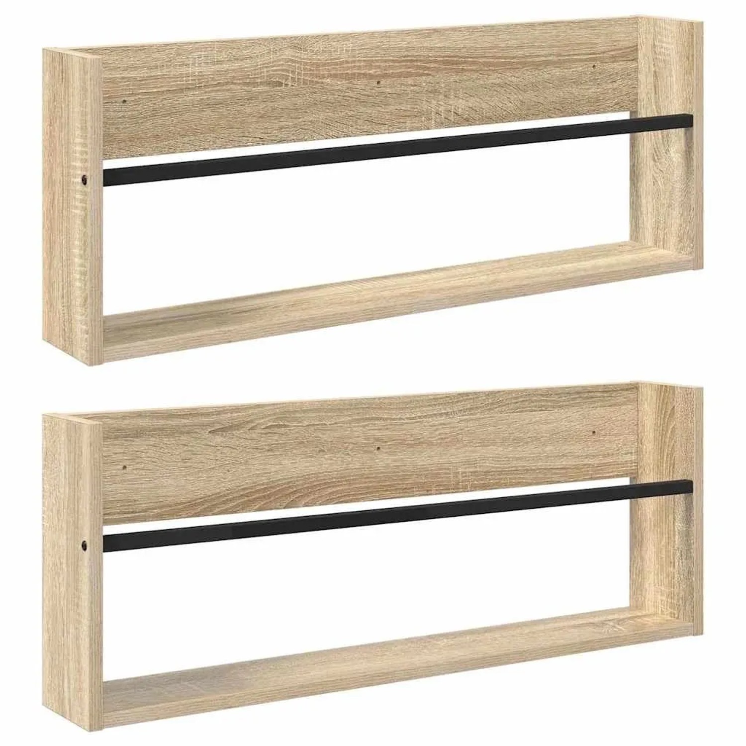 vidaXL Magazinregal 2 Stk Sonoma-Eiche 80 x 12 x 30 cm Holzwerkstoff 890807