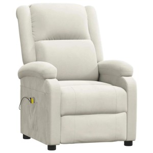 vidaXL Massagesessel Elektrisch Creme Samt 3098413