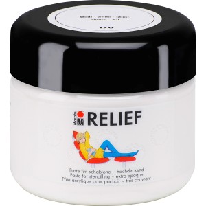 Marabu Relief Paste Weiß, hochdeckend, 225ml. Acrylpaste für Wand-Akzente und plastische Strukturen.