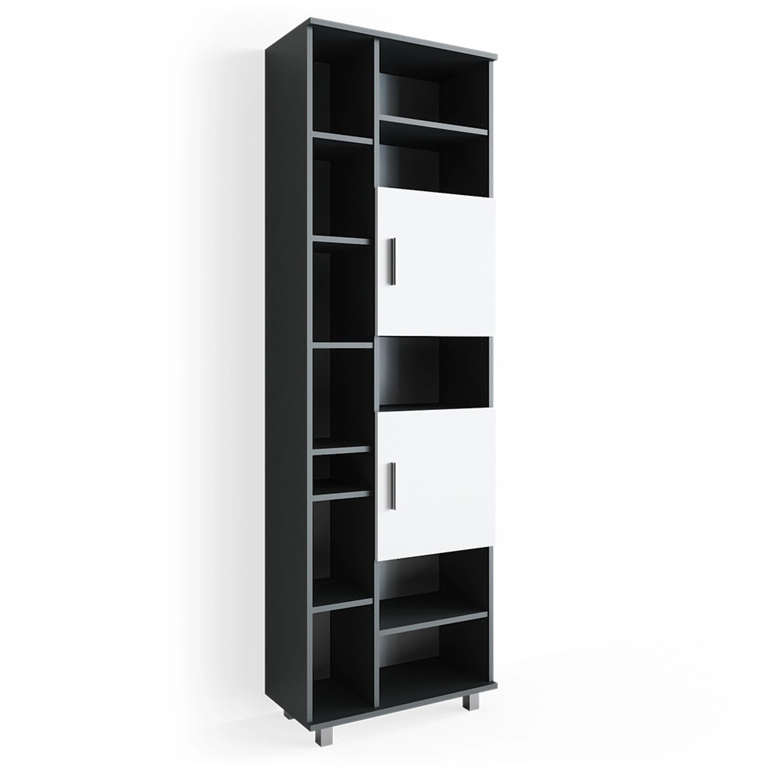 Vicco Badschrank Ilias Weiß/Anthrazit 60 x 190 cm günstig online kaufen