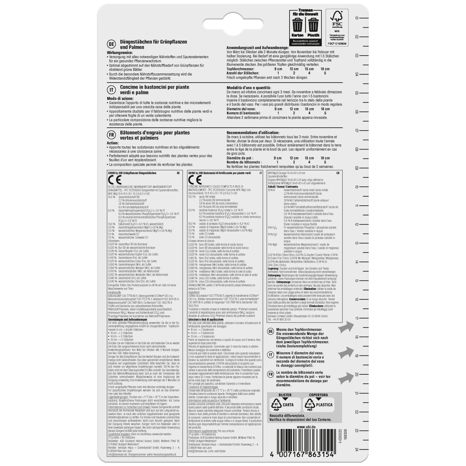 GROW by OBI Palmen Dnger, Dngestbchen, Langzeitwirkung, 30 Stck kaufen  bei OBI